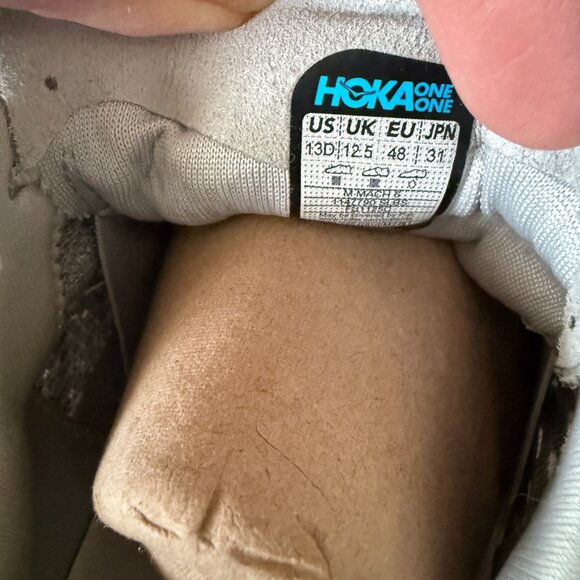 Hoka M Mach 6 gray lace-up running sneakers men's size 13D New - Picture 11 of 14